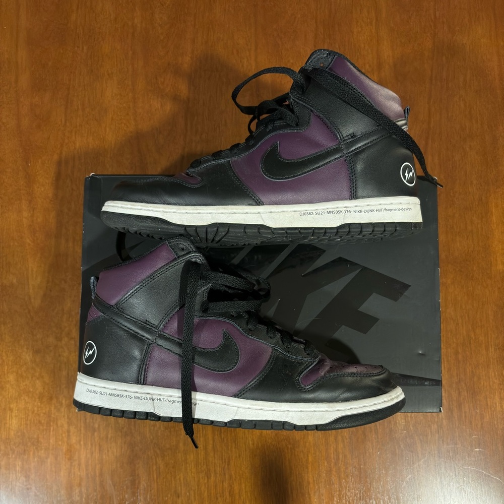 Fragment x Nike Dunk high. Size 9